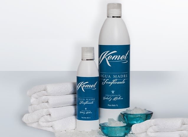 Kemet Agua Madre Tonificante en envases de 250 ml y de 1 litro
